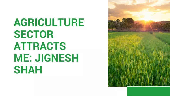 agriculture sector attracts me jignesh shah