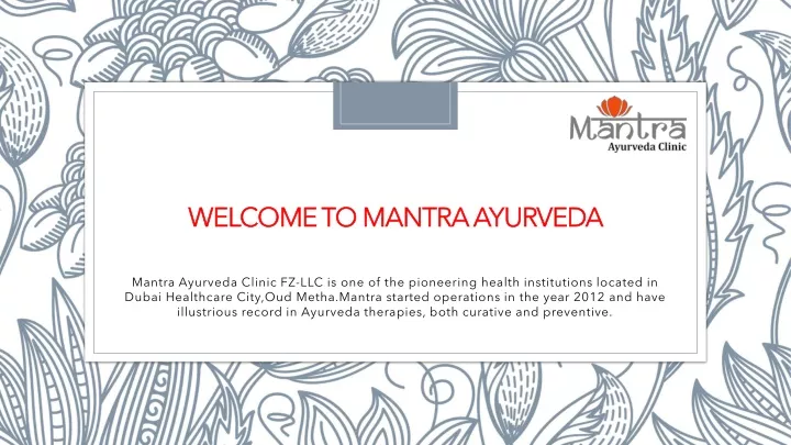 welcome to mantra ayurveda