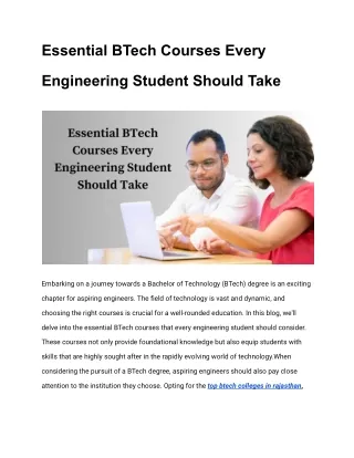 essential btech courses every