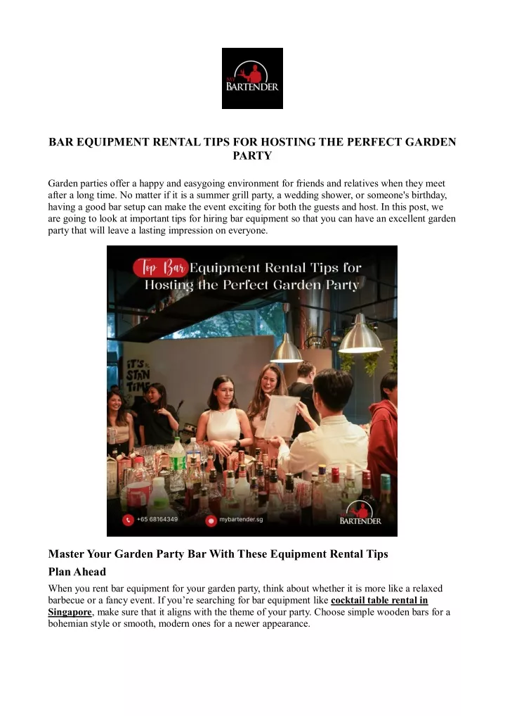 bar equipment rental tips for hosting the perfect