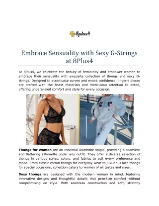 Embrace Sensuality with Sexy G-Strings at 8Plus4