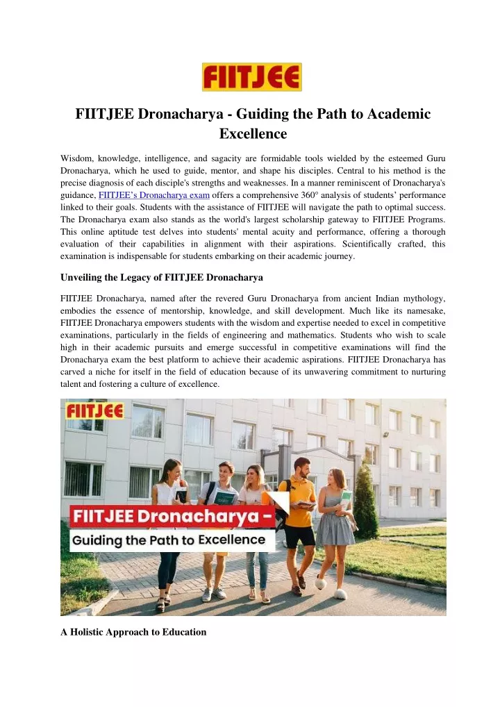 fiitjee dronacharya guiding the path to academic