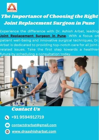 The Importance of Choosing the Right Joint Replacement Surgeon in Pune