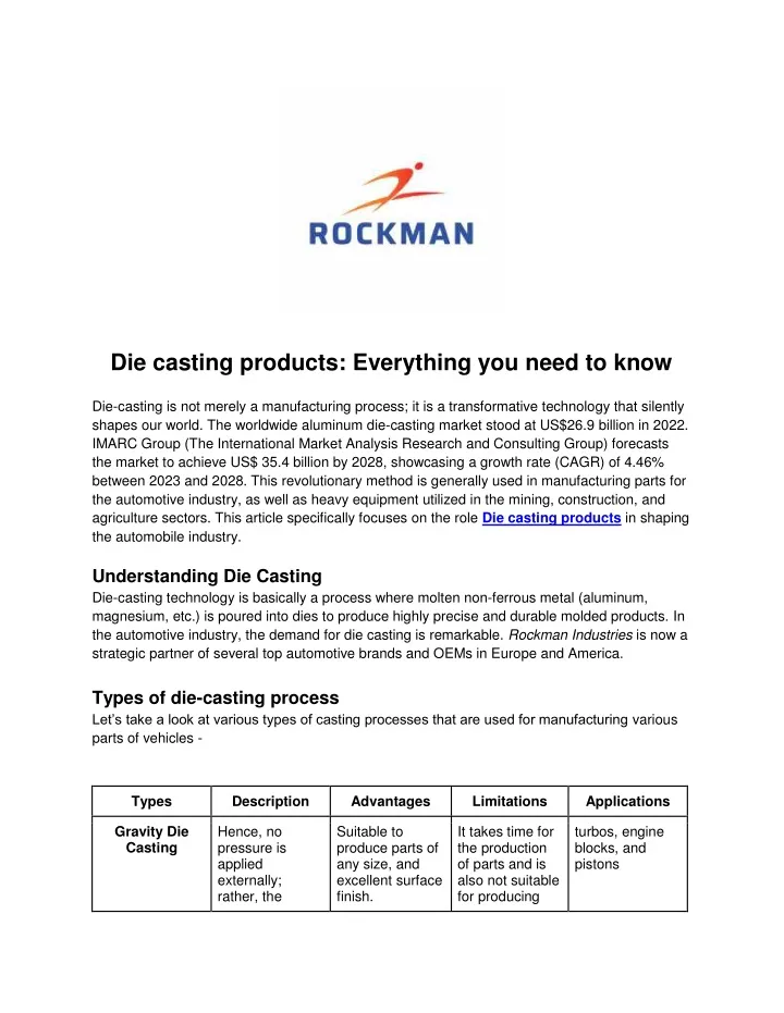 die casting products everything you need to know