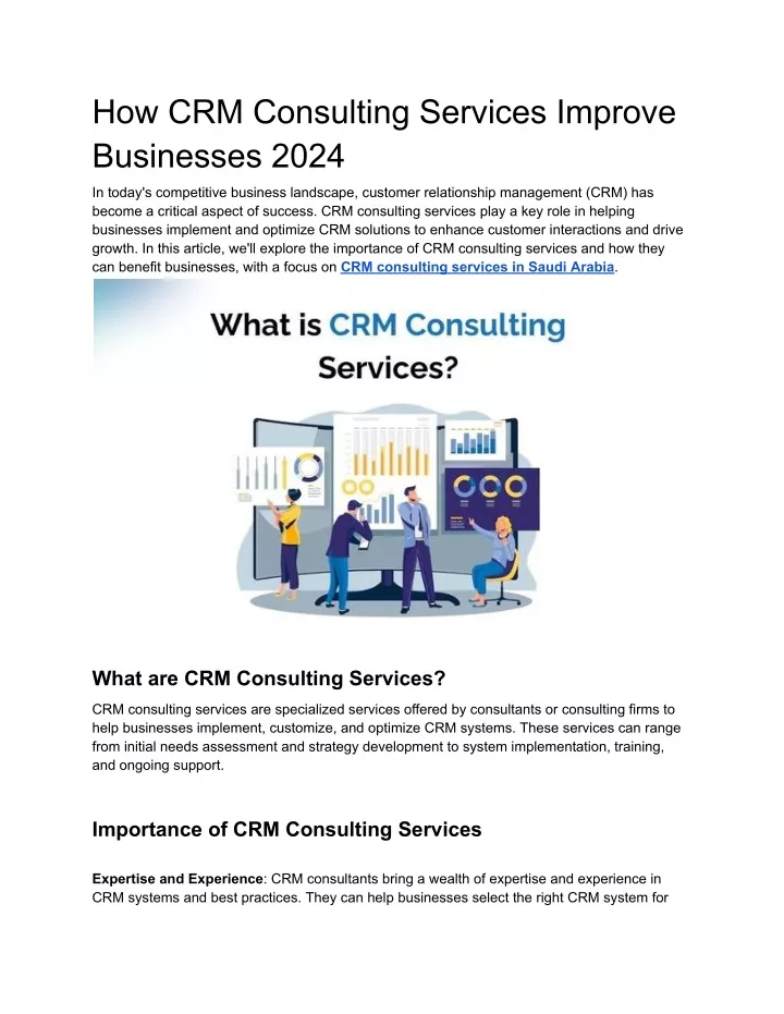 how crm consulting services improve businesses