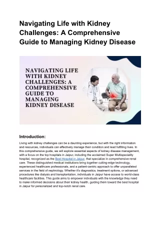 Navigating Life with Kidney Challenges_ A Comprehensive Guide to Managing Kidney Disease