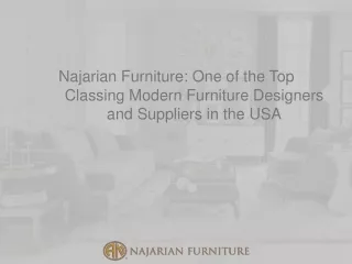 Najarian Furniture One of the Top Classing Modern Furniture Designers and Suppliers in the USA