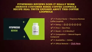 Fitspresso Reviews Does It Really Work