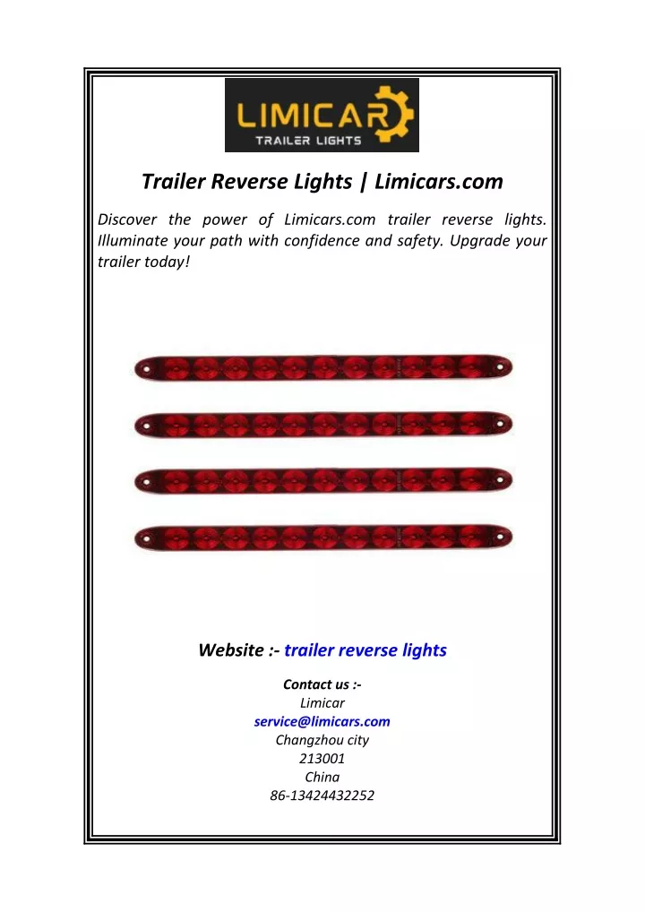 trailer reverse lights limicars com