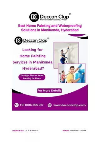 Best Home Painting and Waterproofing Solutions in Manikonda, Hyderabad