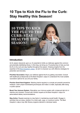 10 Tips to Kick the Flu to the Curb_ Stay Healthy this Season!