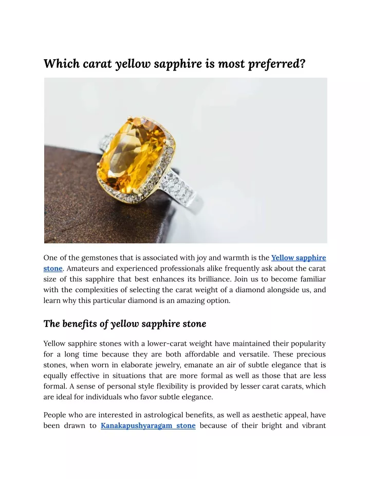 which carat yellow sapphire is most preferred