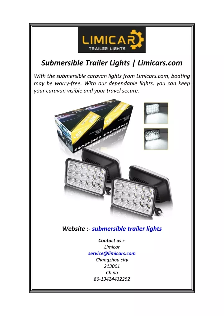submersible trailer lights limicars com