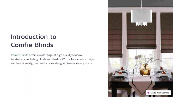 introduction to comfie blinds