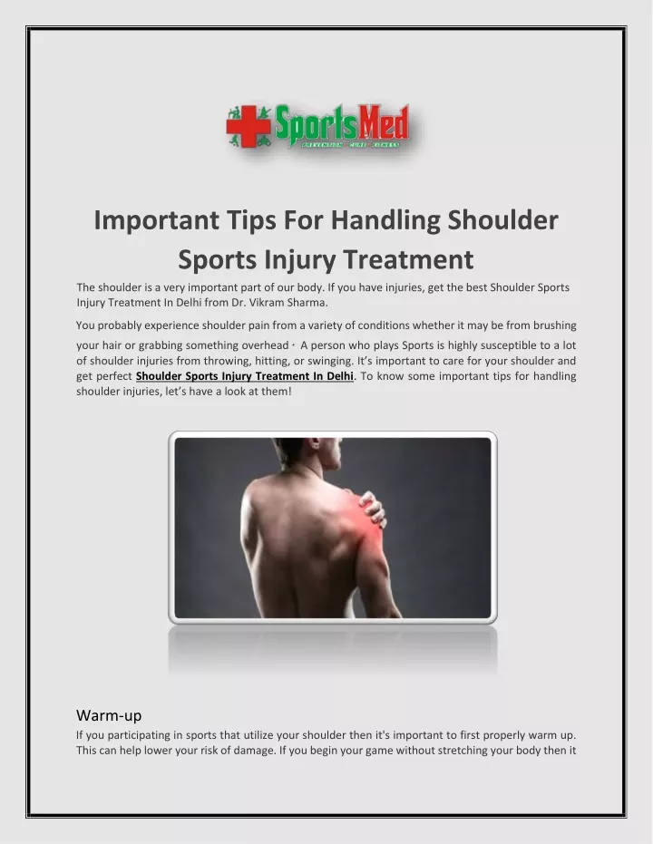 important tips for handling shoulder sports