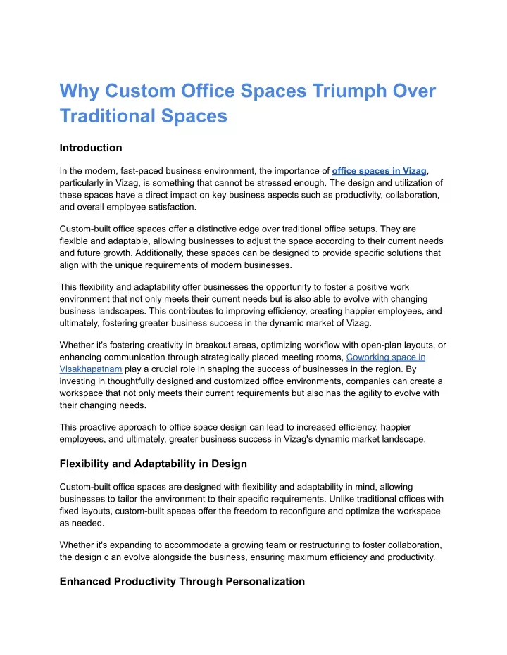 why custom office spaces triumph over traditional