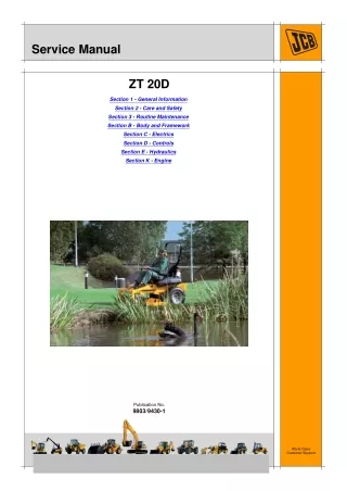 JCB ZT20D ZERO TURN MOWER Service Repair Manual SN 1225000 to SN 1225999