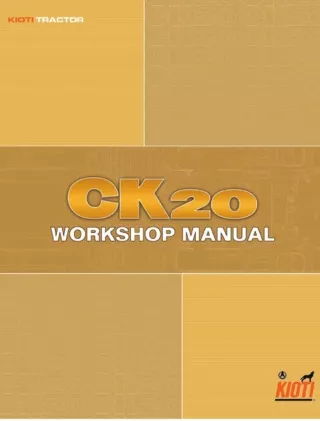 Kioti Daedong CK20 Tractor Service Repair Manual