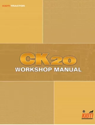Kioti Daedong CK20H Tractor Service Repair Manual