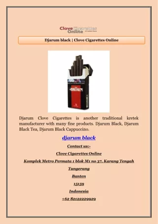Djarum black | Clove Cigarettes Online