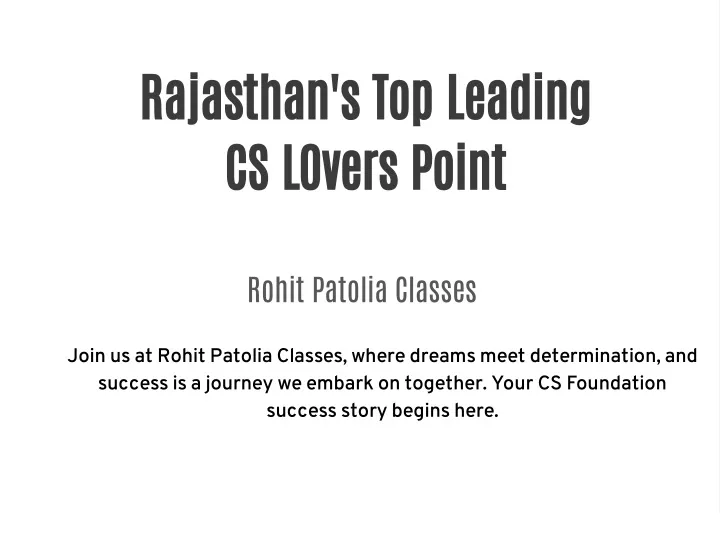 rajasthan s top leading cs lovers point