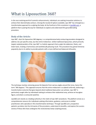 what is liposuction 360