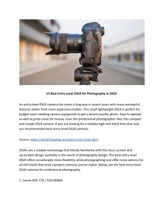 15 best entry level dslr for photography in 2023