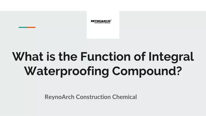 what is the function of integral waterproofing compound