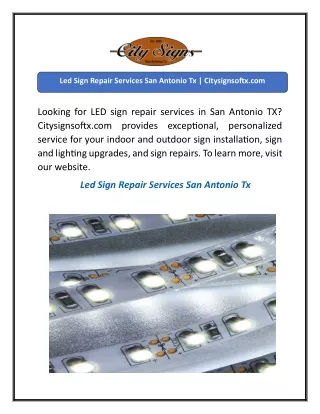 Led Sign Repair Services San Antonio Tx  Citysignsoftx.com