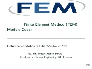 Lecture on introduction to finite element methods & its contents
