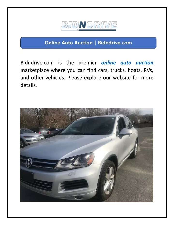 online auto auction bidndrive com