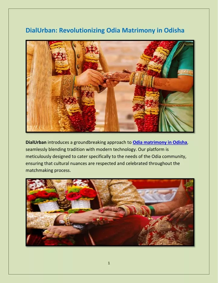dialurban revolutionizing odia matrimony in odisha