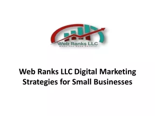 Web Ranks LLC Digital Marketing Strategies for Small Businesses