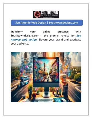 San Antonio Web Design  Southtowndesigns.com