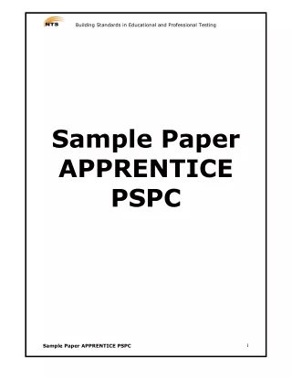 Sample Paper Apprenticeship