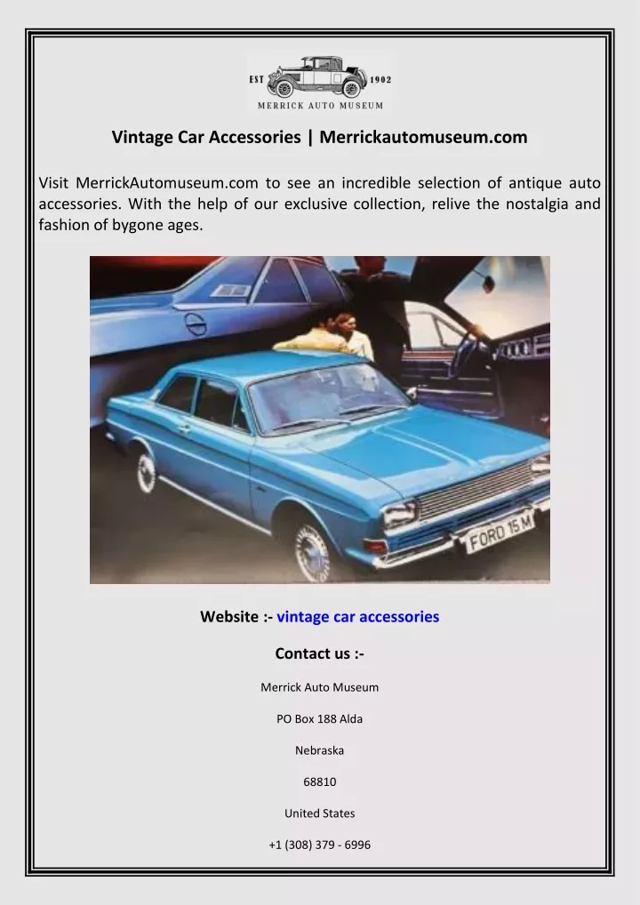 vintage car accessories merrickautomuseum com