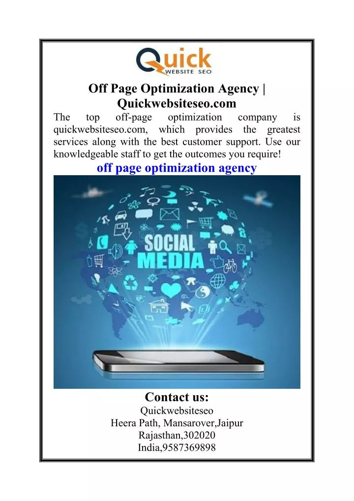 off page optimization agency quickwebsiteseo