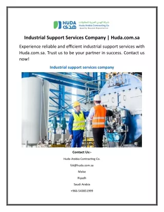 Industrial Support Services Company Huda.com.sa