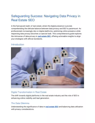 Safeguarding Success: Navigating Data Privacy in Real Estate SEO