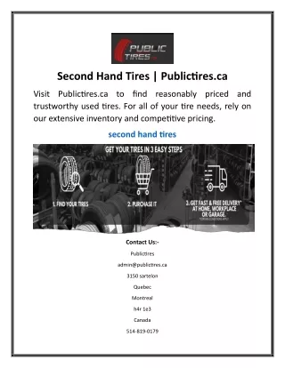Second Hand Tires Publictires.ca