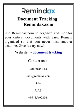 document tracking remindax com