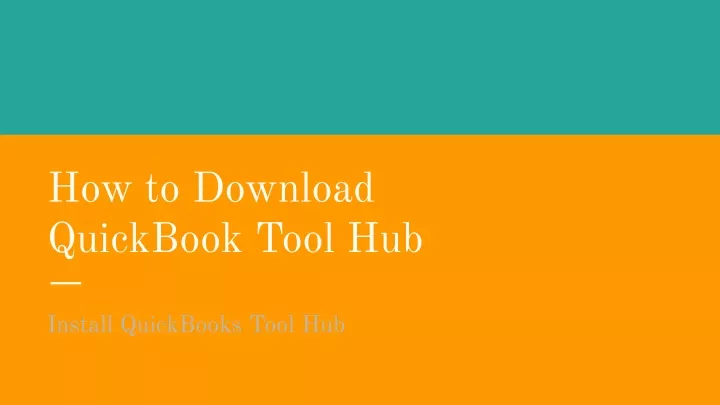 how to download quickbook tool hub