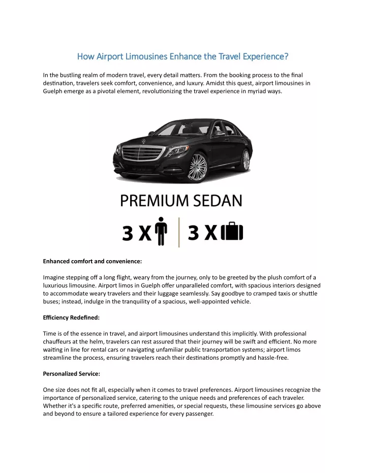 how airport limousines enhance the travel