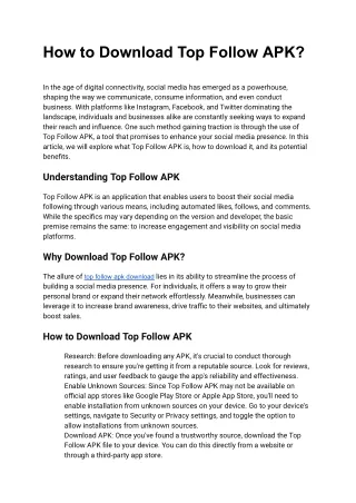 How to Download Top Follow APK?