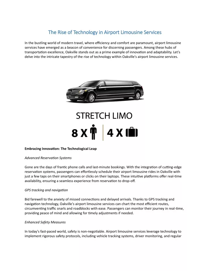 the rise of technology in airport limousine