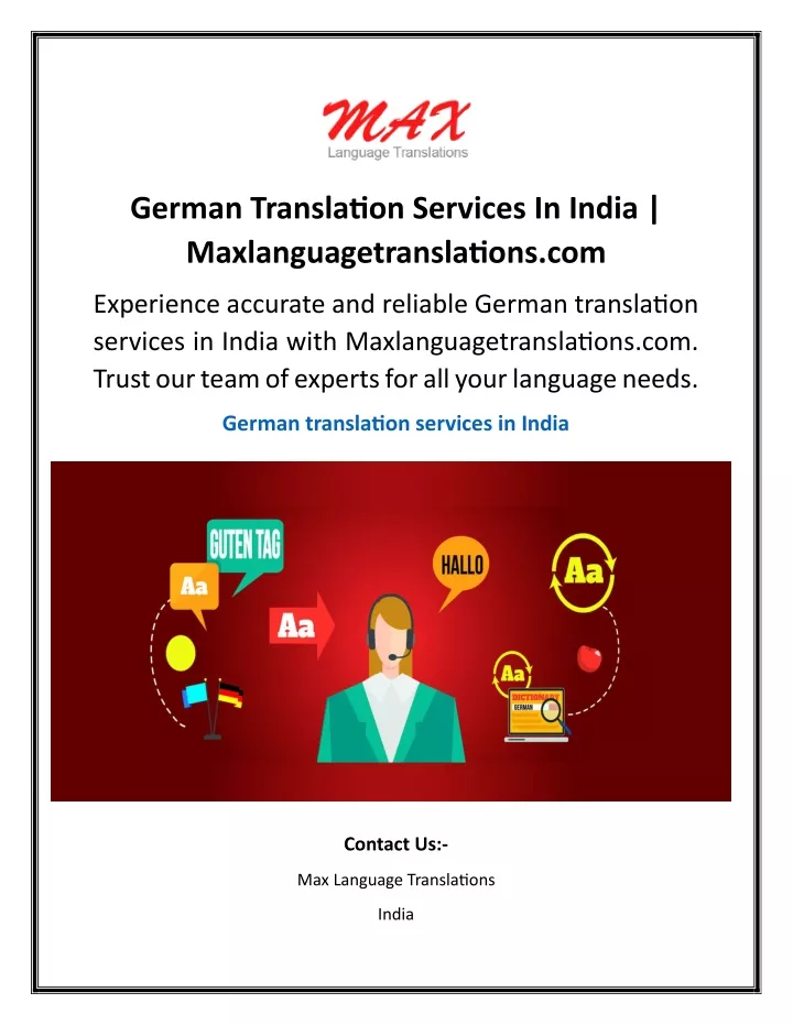 german translation services in india