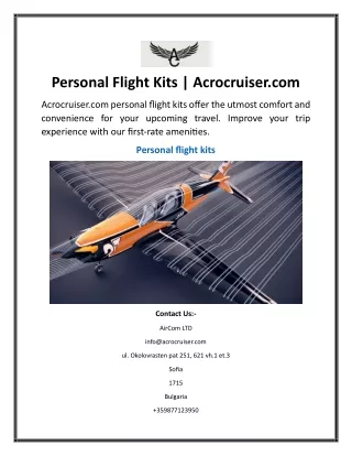 Personal Flight Kits Acrocruiser