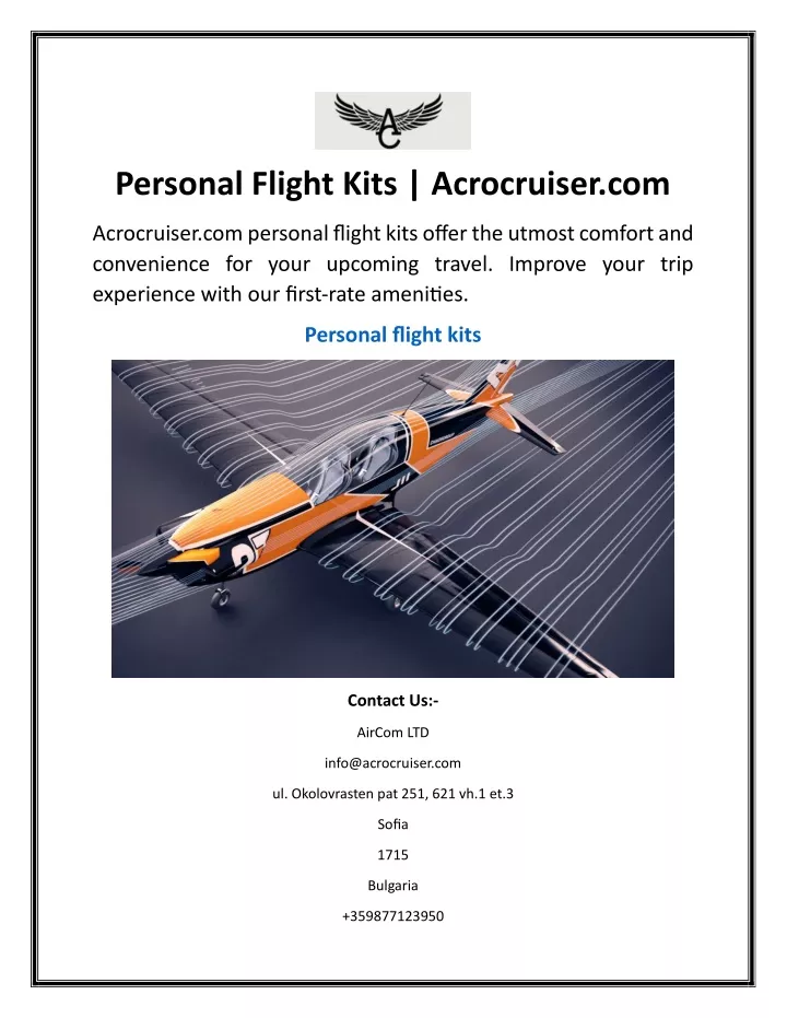 personal flight kits acrocruiser com