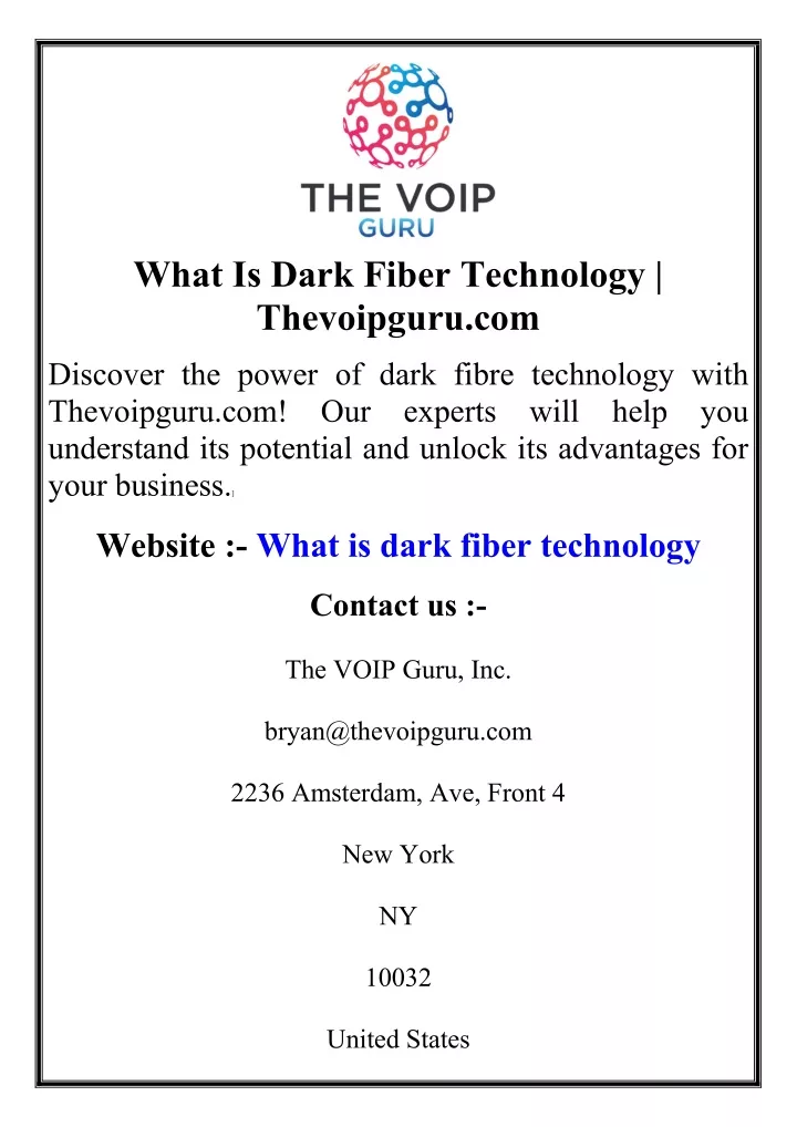 what is dark fiber technology thevoipguru com