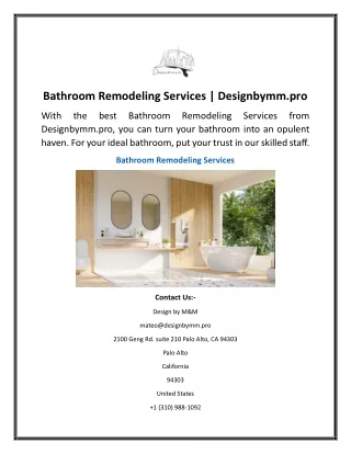 Bathroom Remodeling Services Designbymm.pro